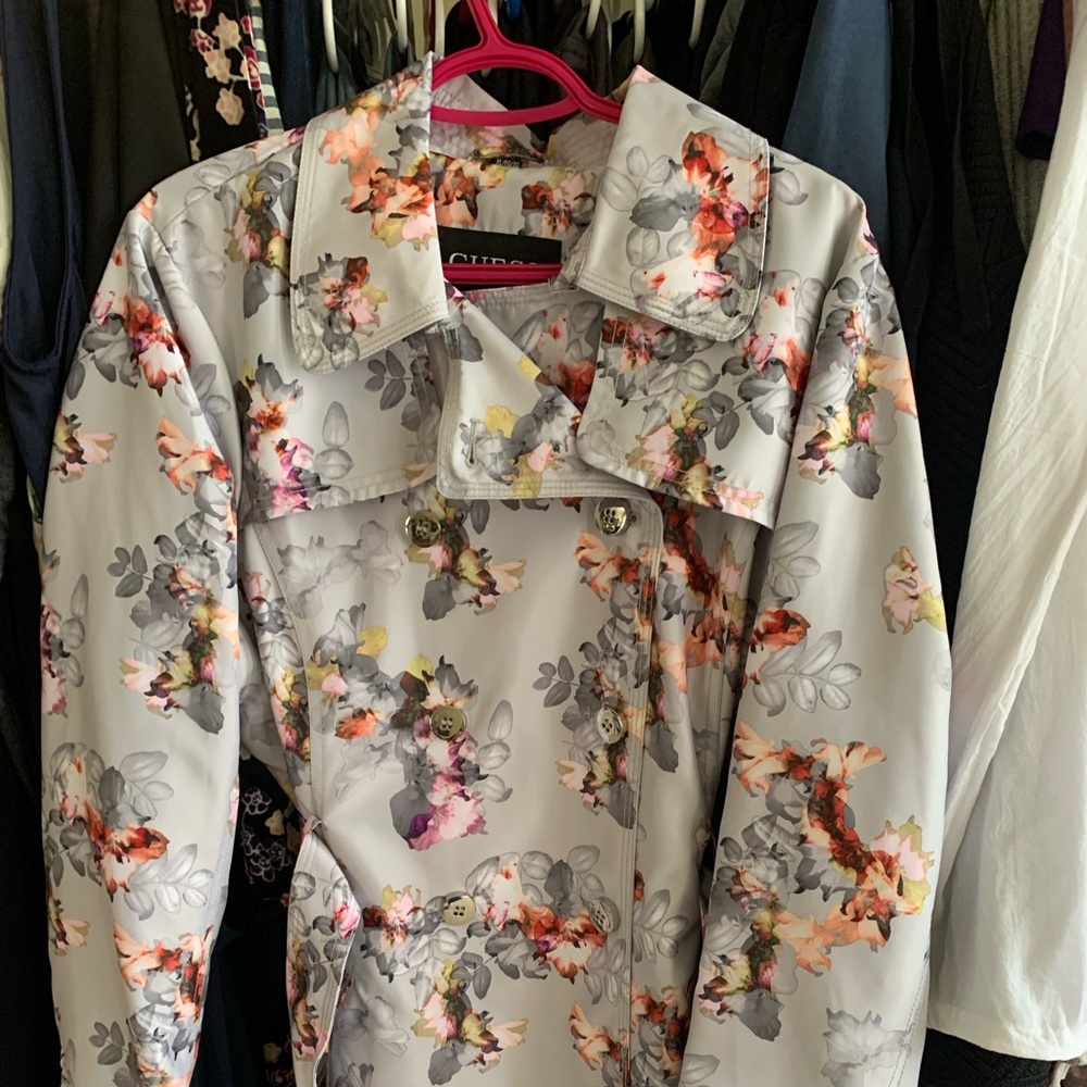 Guess floral trench coat